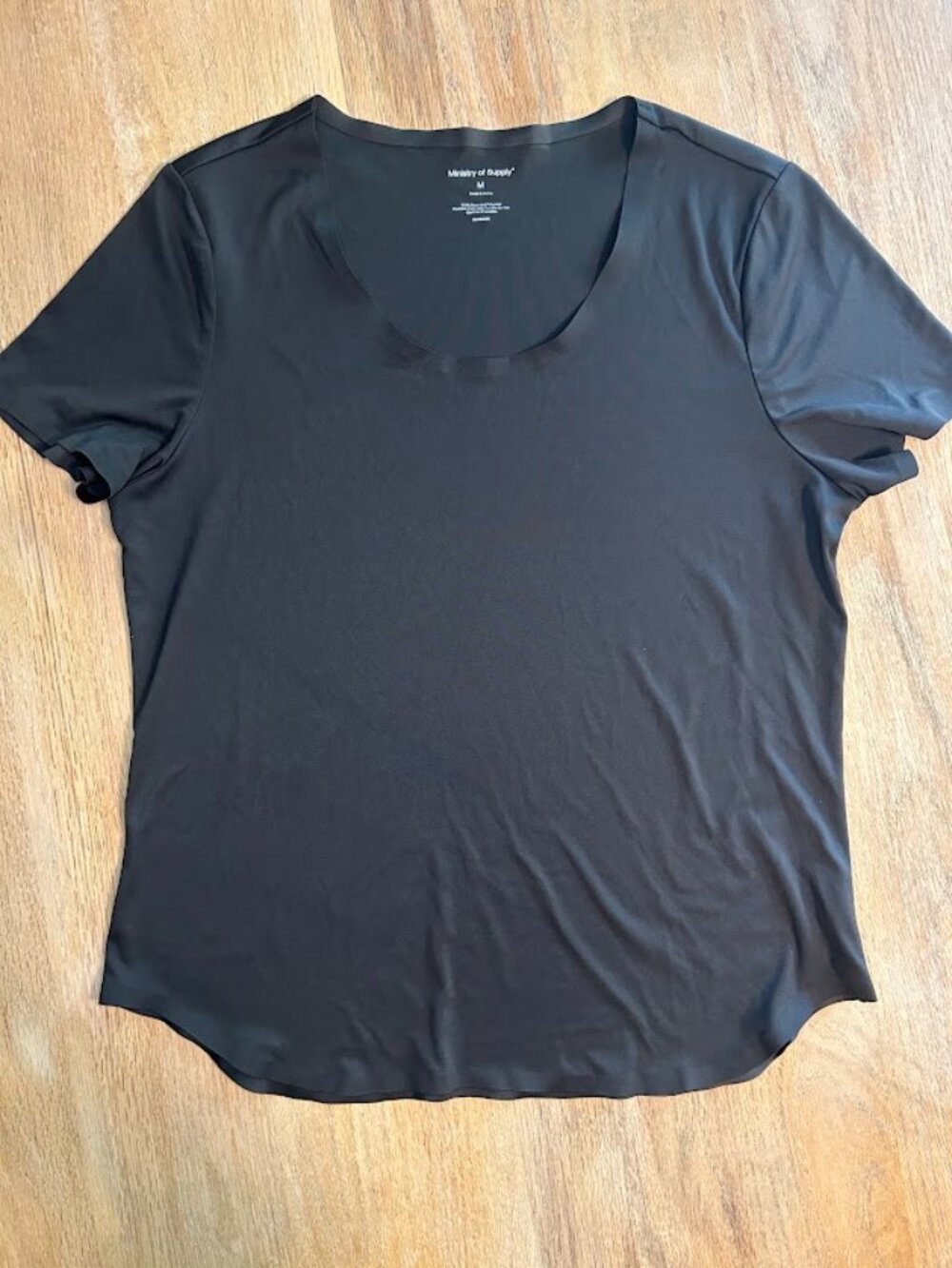 Ministry of Supply Composite Scoop Neck Tee Medium M Black Technical Travel Top